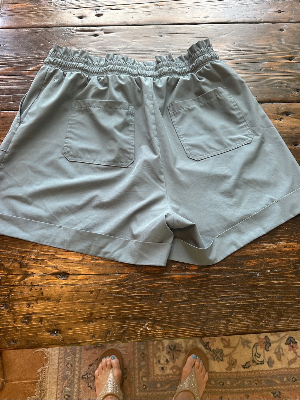 Danskin High-Waist Drawstring Shorts – Blye, Rose, Tan size L - Picture 5 of 13